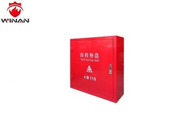 Mild Steel Red Fire Hose Reel With Pipe And Nozzle / Fire Hose Valve Cabinets