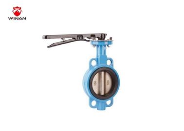 300 PSI Wafer Type Butterfly Valve Handles Lever Operated Slim Disc Cast Iron